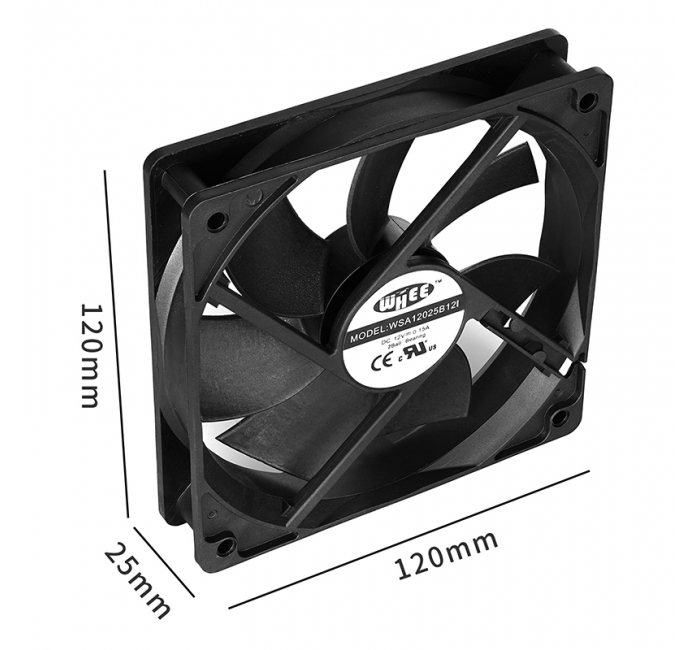 120x120x25mm DC Axial Exhaust Fan Electric Power Source Low Noise Plastic Blade Industrial OEM ODM Farm Hotel Cooling axial fan
