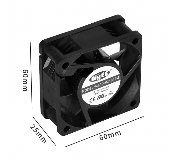 60mm 60X60X25 mm Dc Brushless Fan Electric Hydraulic Bearing 6025 Exhaust Ventilation Axial Flow Air Cooling Fan
