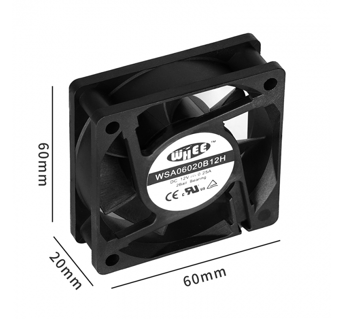 60mm Industrial DC Axial Cooler 12v 24v 6020 Brushless Cooling Fan with Low Noise PBT Blade Material 60x60x20mm Cooling System